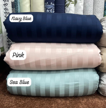 Striped Self Cotton Sateen Set