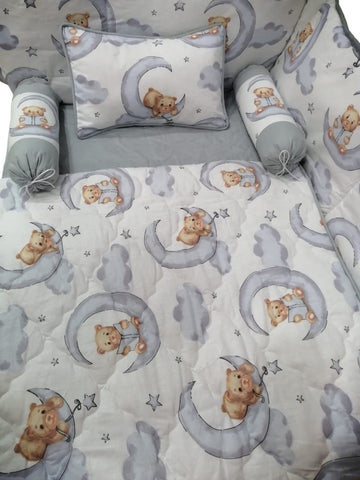 Moon Teddy  Cot Bedding Set