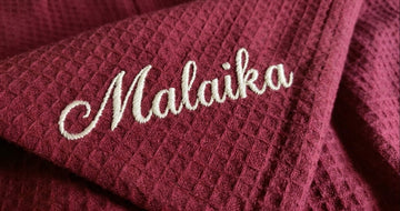 Red waffle throw
