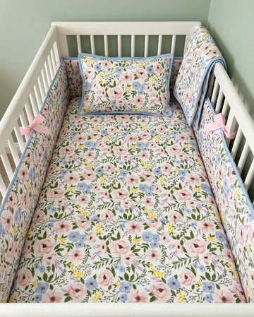 Flowers Cot Bedding Set