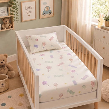 Candies cotton crib sheet