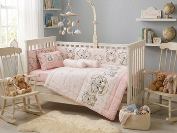 Pinkie bear Cot Bedding Set