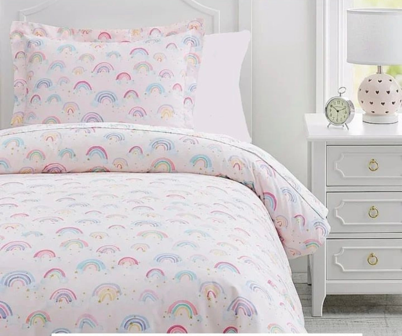 Pink rainbows front print only  Kids Comforter\Duvet Set