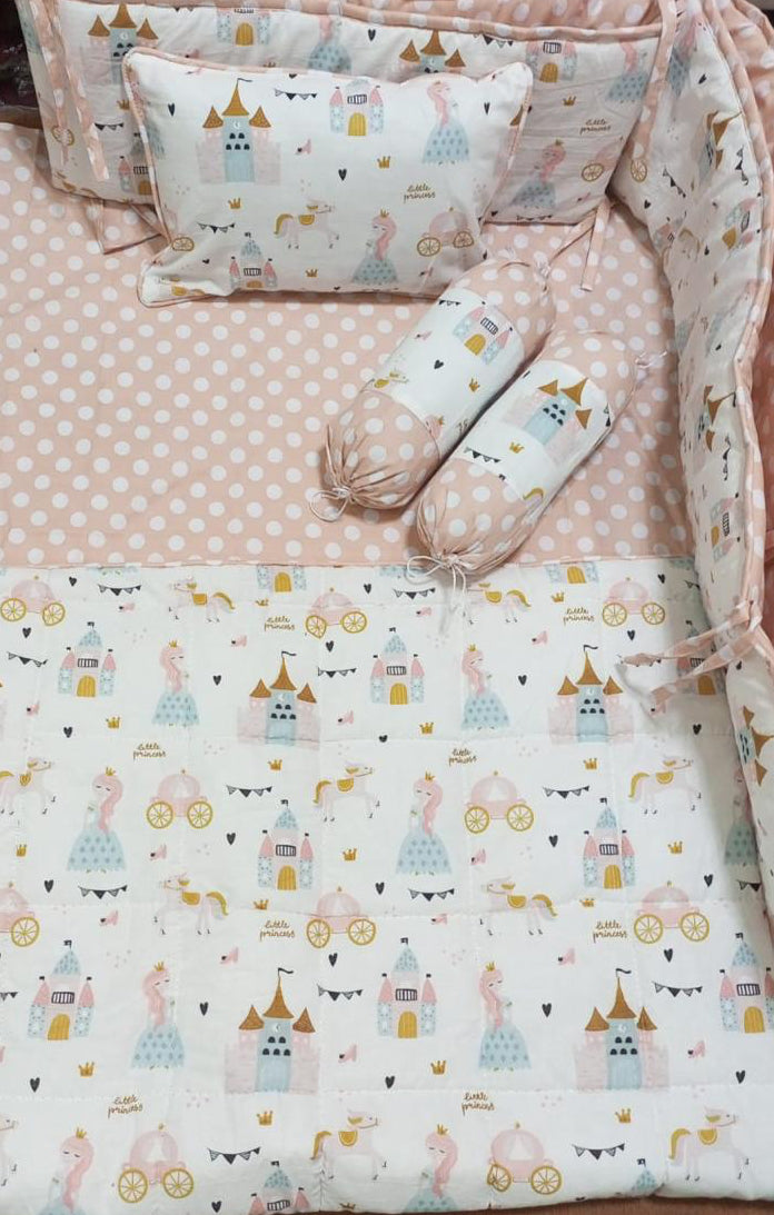 Dolls and castle Cot Bedding Set