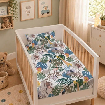 Jungle cotton crib sheet
