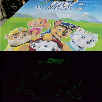 Paw Patrol Kids cotton Glow In Dark Bedsheet