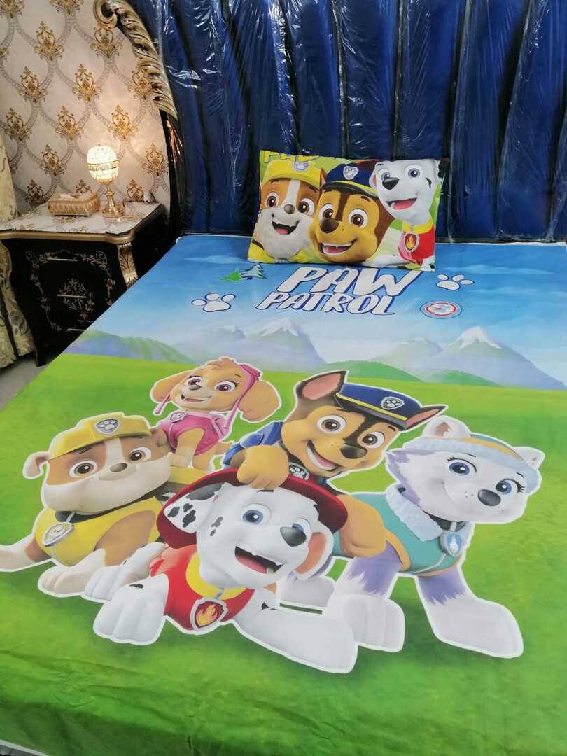 Paw Patrol Kids cotton Glow In Dark Bedsheet