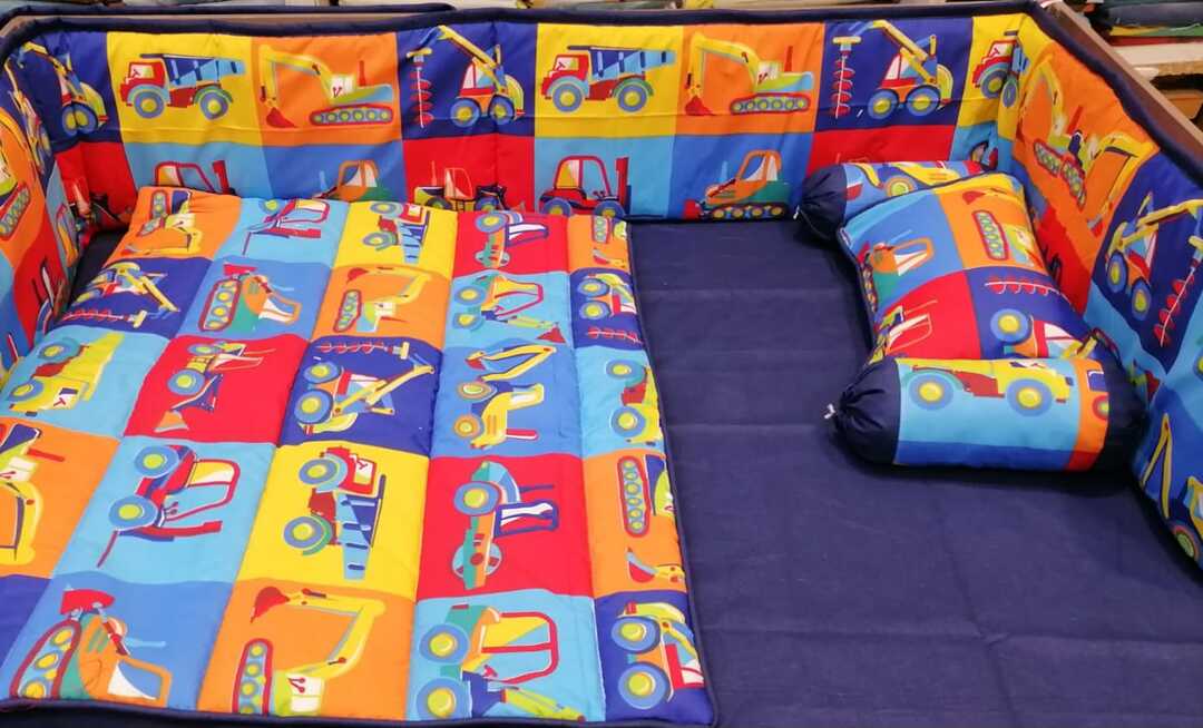 Multi Trucks Cot Bedding Set