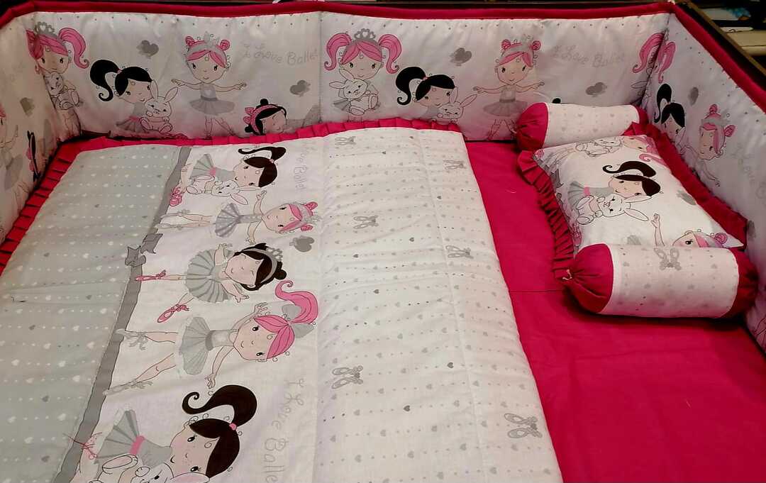 Pink Ballerina Cot Bedding Set