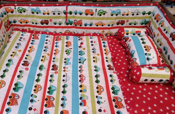 Multi Cars Cot Bedding Set