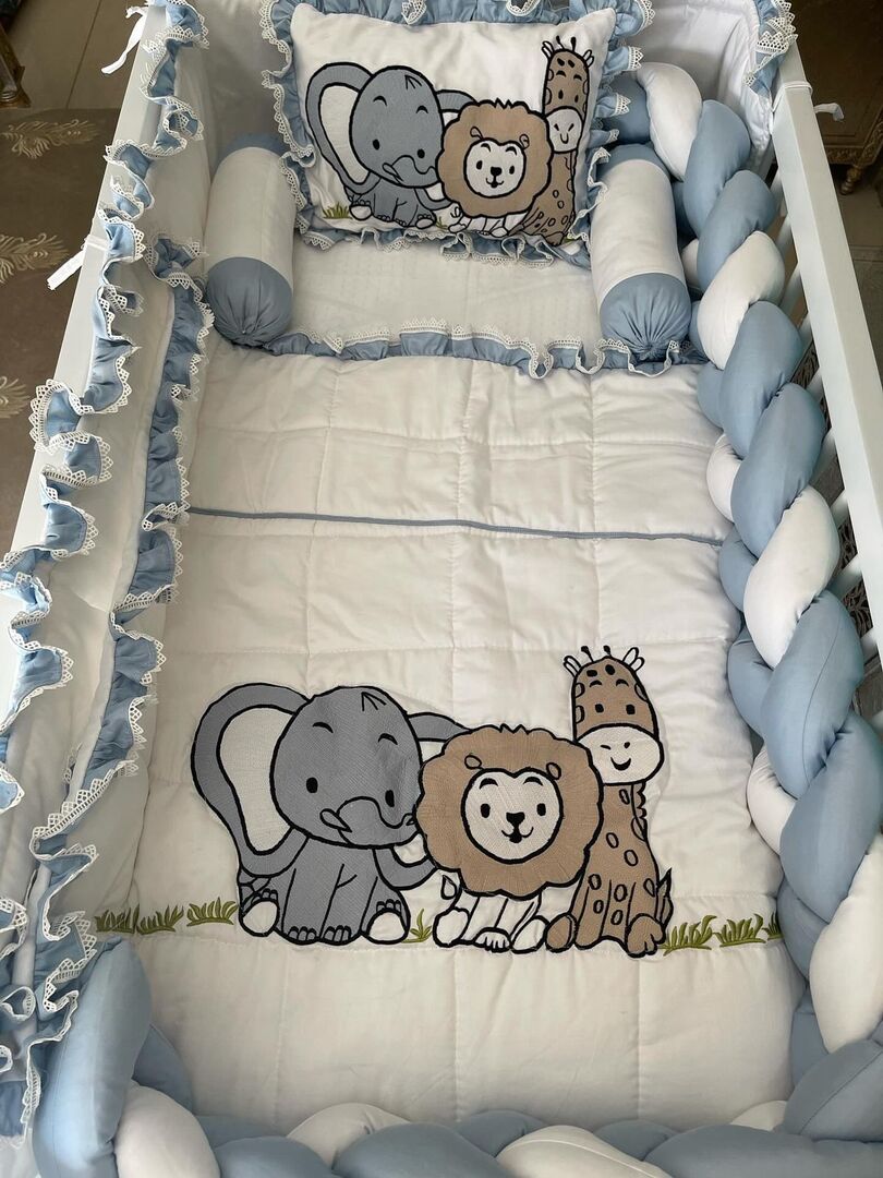 Animal Embroided Crib Set