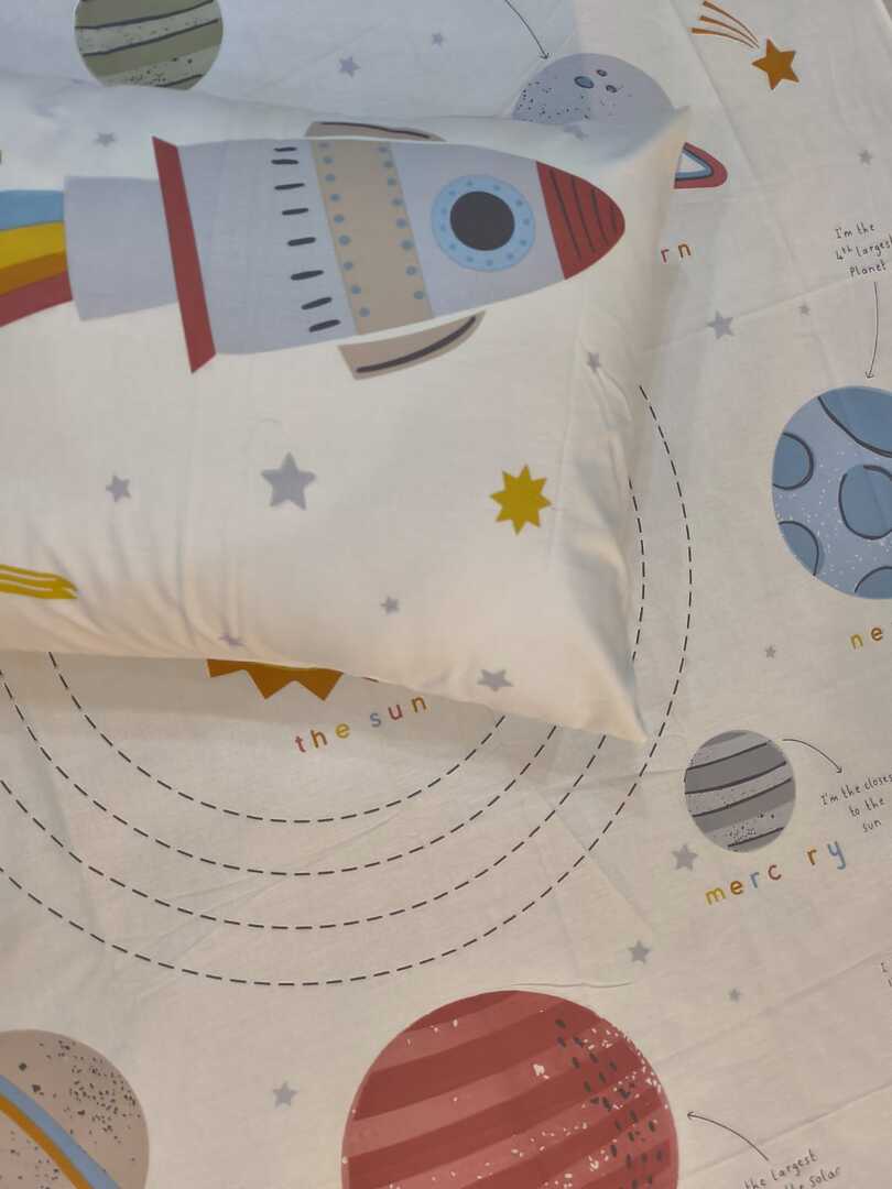 Space Kids cotton Bedsheet