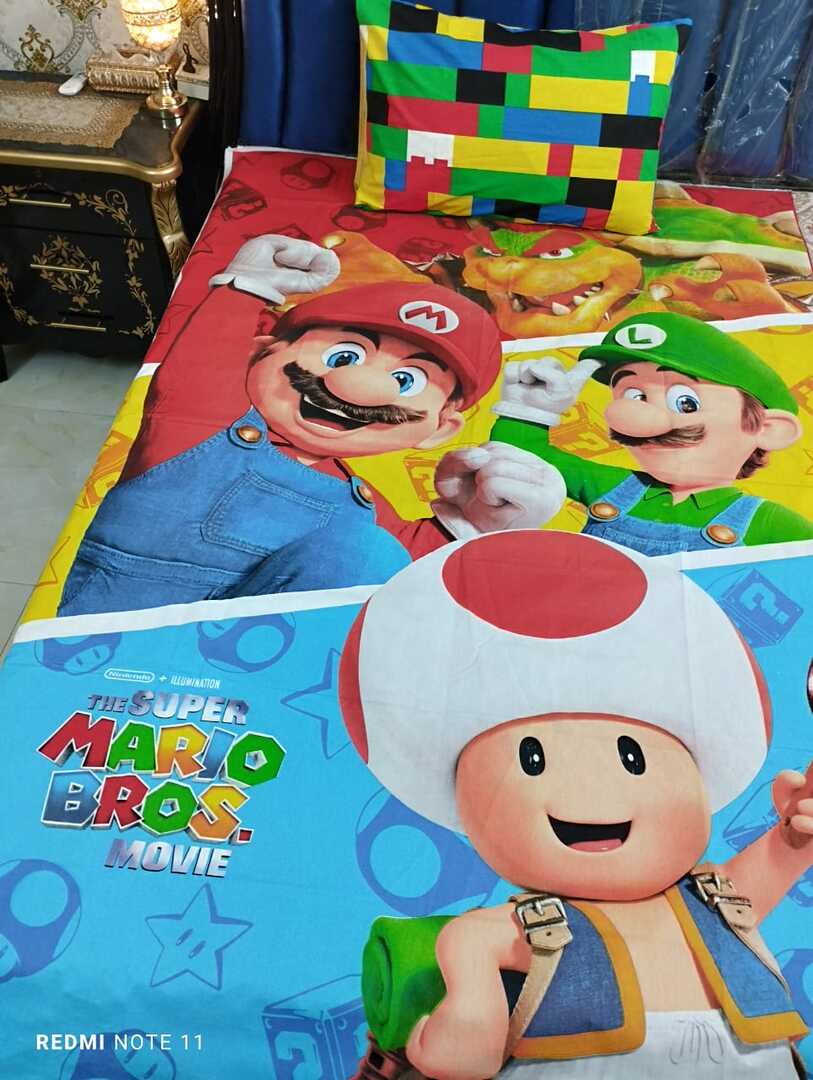 Mario Kids cotton Bedsheet