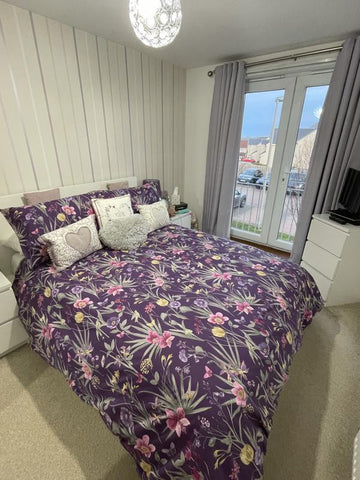 Lilac Dunelm King Size Duvet Cover Set - Without Filling