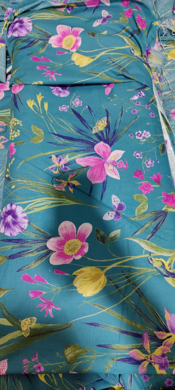 Teal Fleur Dunelm King Size Comforter Set - With Filling