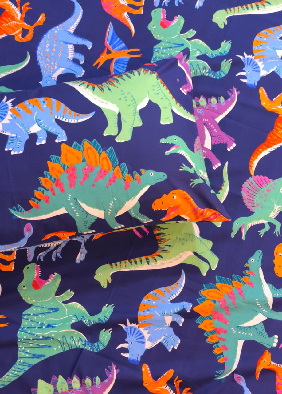 Bright Dino Kids Cotton  Bedsheet