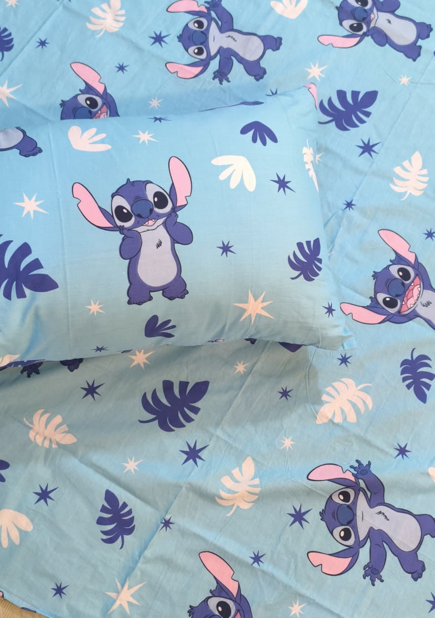 Lilo & Stitch Cartoon-Themed Kids Cotton Bedsheet