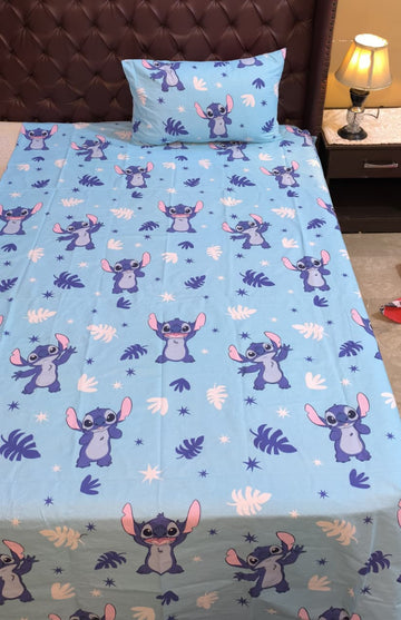 Lilo & Stitch Cartoon-Themed Kids Cotton Bedsheet