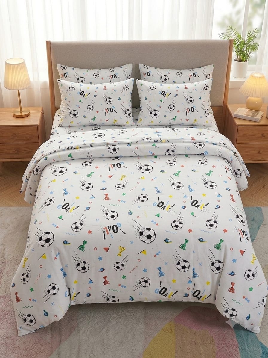 Children’s soccer Kids Cotton  Bedsheet