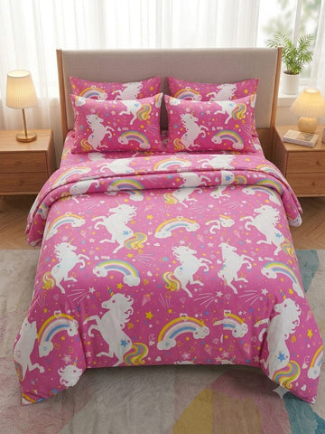Unicorn rainbow Kids Cotton  Bedsheet