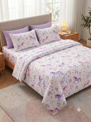 Purple Unicorn Kids Comforter\ Duvet Set