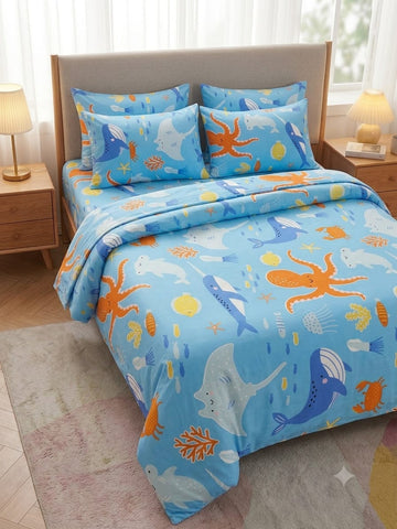 Playful ocean Kids Cotton  Bedsheet